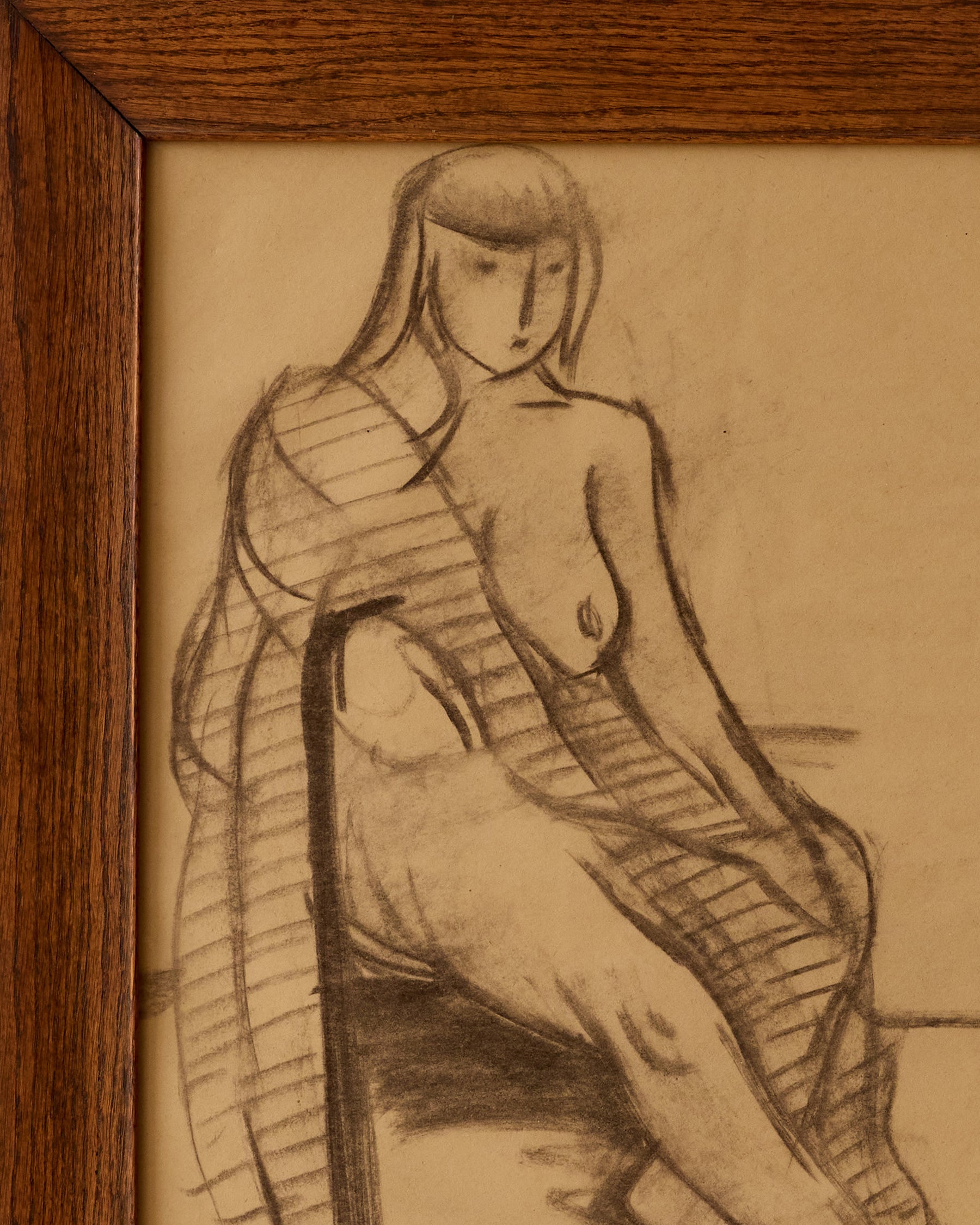 Blanketed Figure in Charcoal