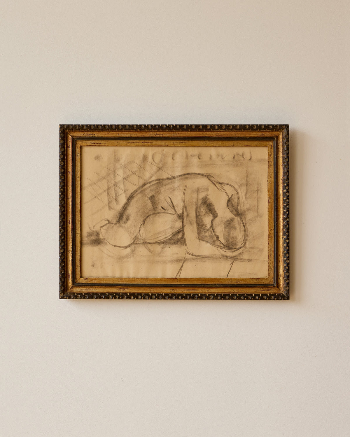Folded Figure Study in Charcoal