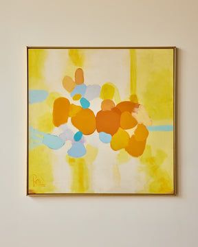 Yellow Abstract in Gold Frame