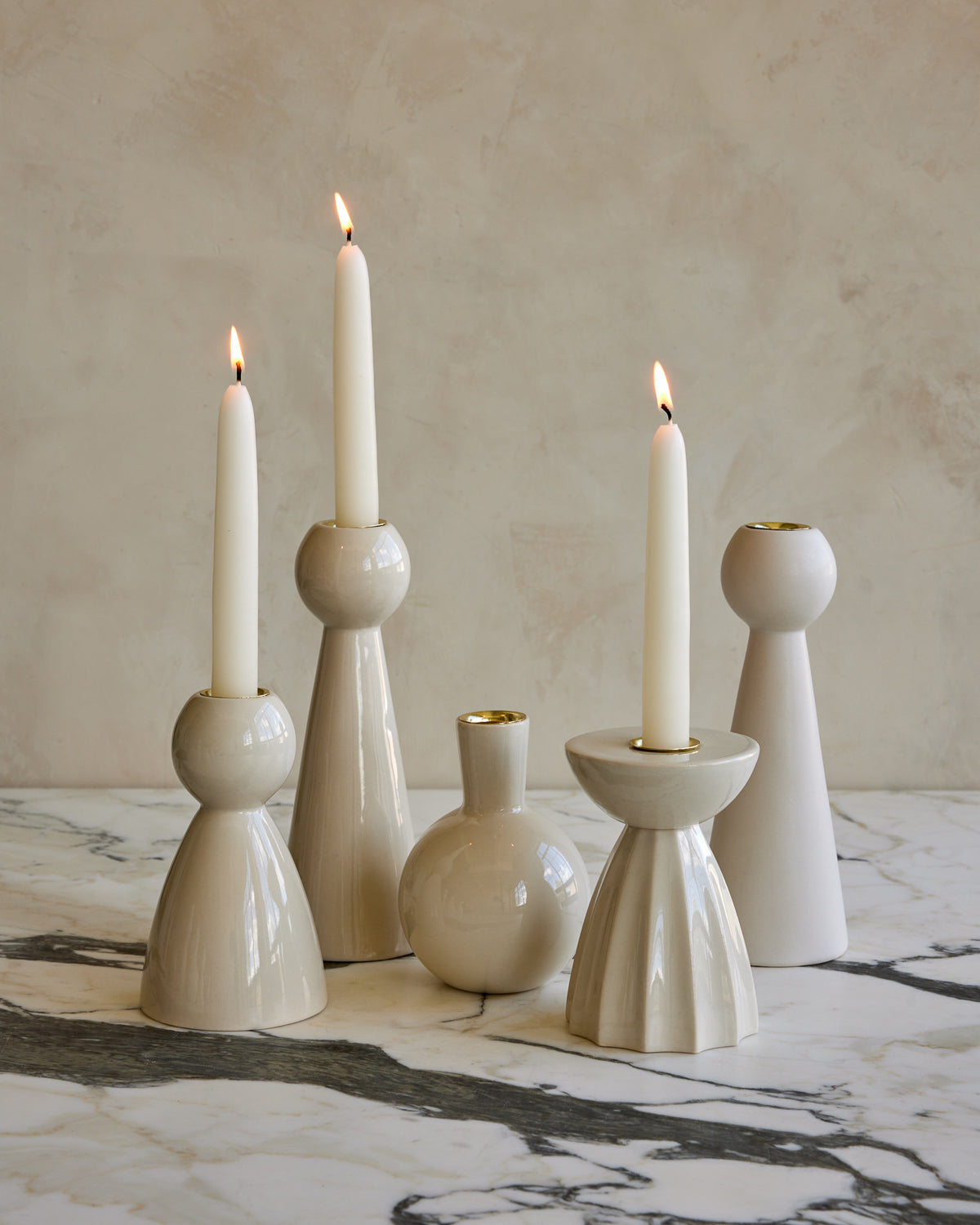 White Ceramic Candle Holder