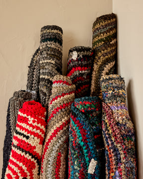 Olly's Oval Rag Rug - Gray with Green