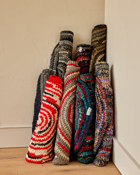 Olly's Oval Rag Rug - Gray with Green