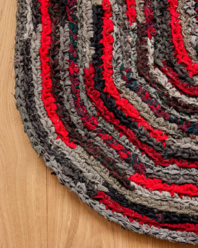 Olly's Oval Rug - Red, Gray and Black