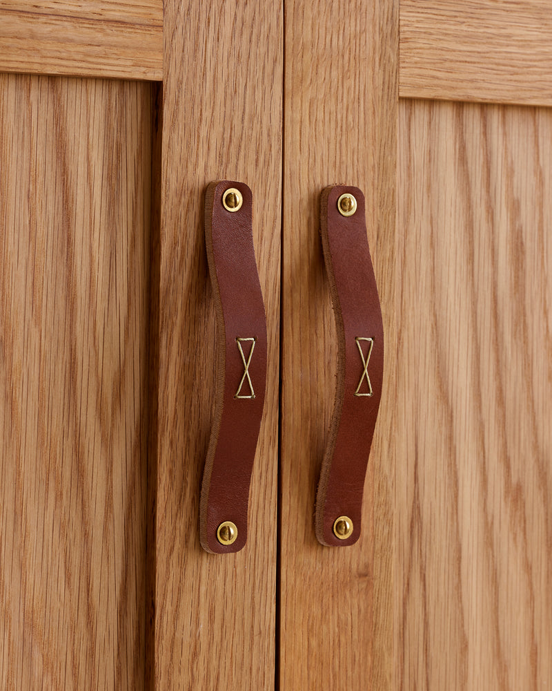 Leather Hardware Pulls - Tan