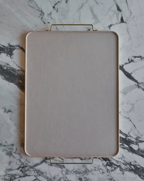 Bennett Leather Tray - Eggshell