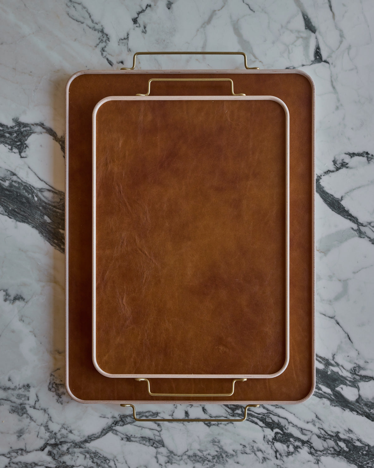 Bennett Leather Tray - Cognac