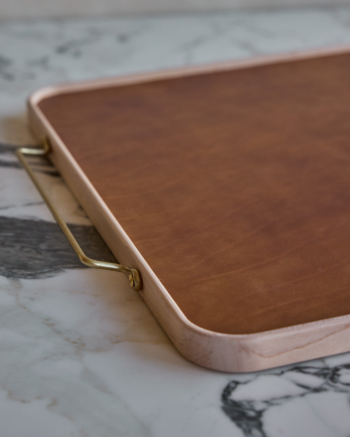 Bennett Leather Tray - Cognac