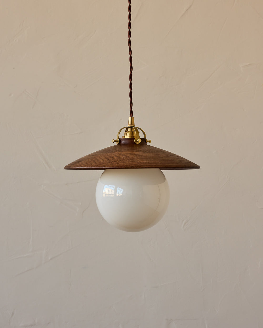 #shade-finish_black walnut #Cord-Color---Glass_Brown Cord - White Globe