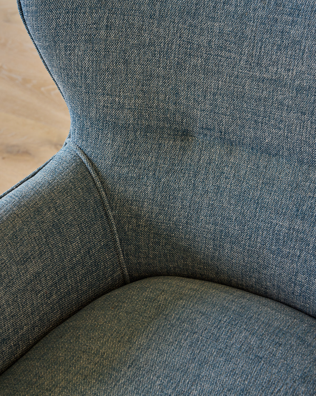 Pair of Blue Wingback Easy Chairs