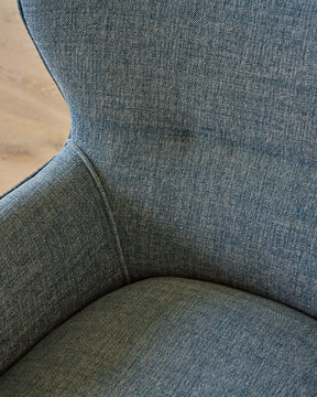 Pair of Blue Wingback Easy Chairs