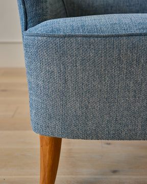 Pair of Blue Wingback Easy Chairs