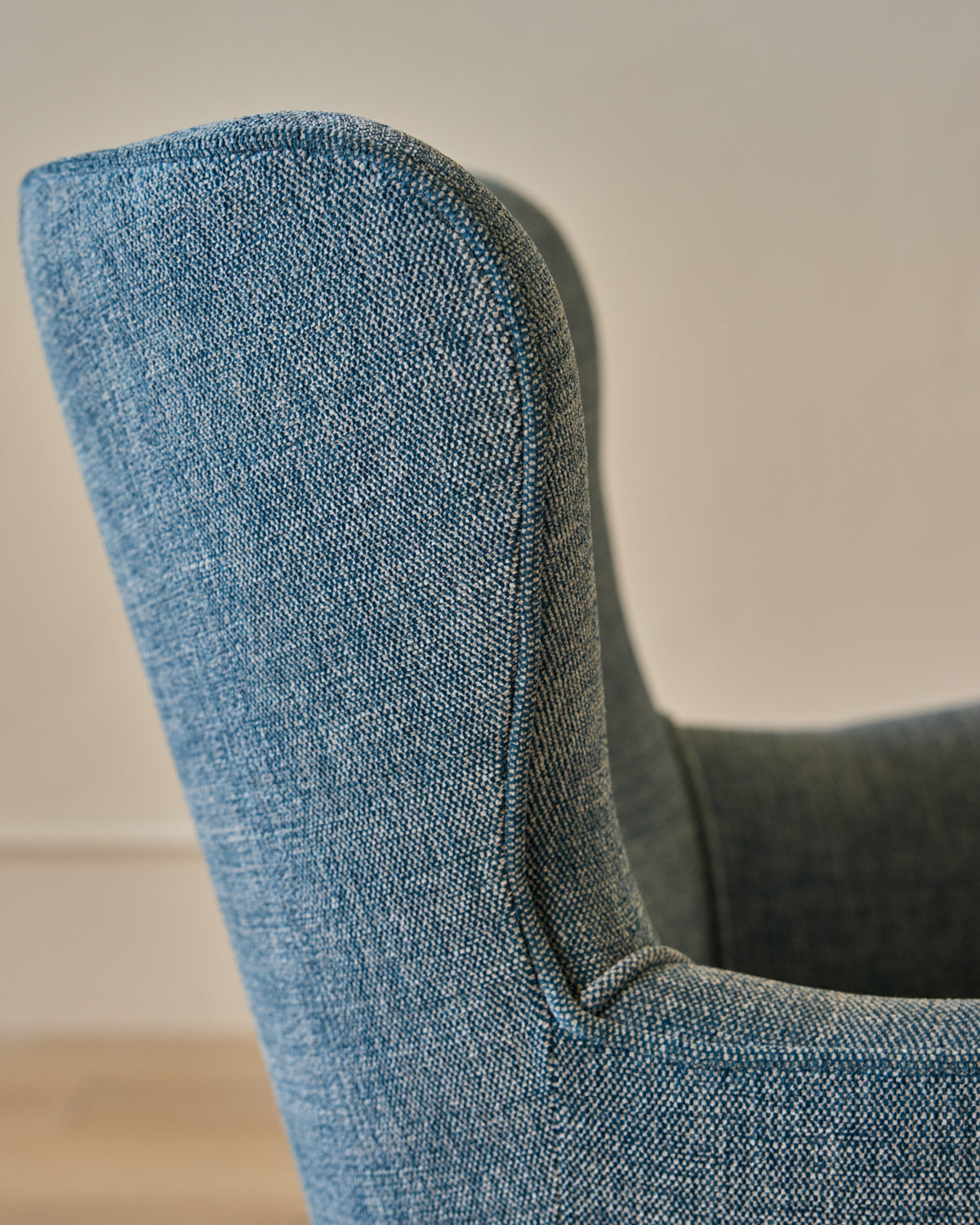 Pair of Blue Wingback Easy Chairs