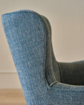 Pair of Blue Wingback Easy Chairs