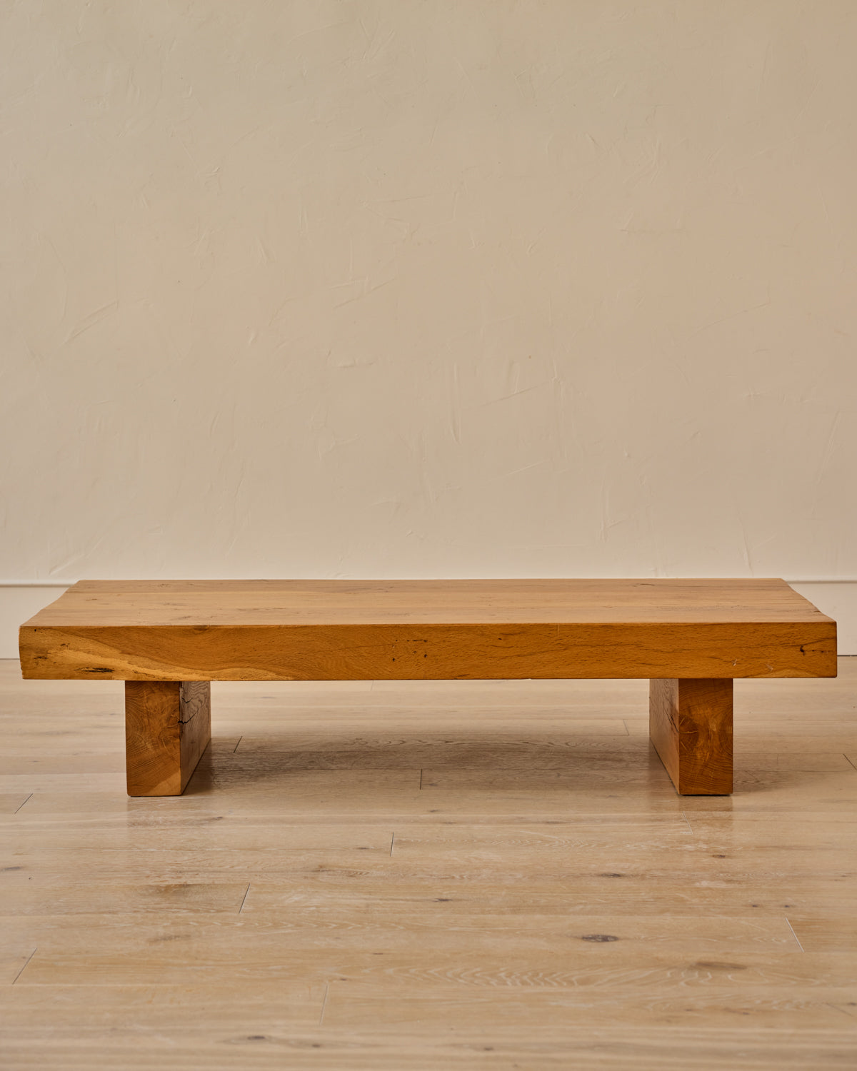 Brutalist Oak Rectangular Coffee Table