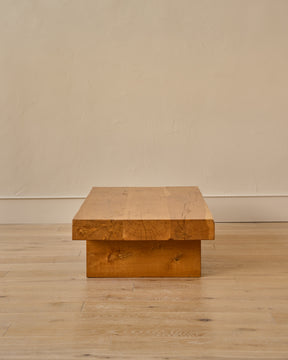 Brutalist Oak Rectangular Coffee Table
