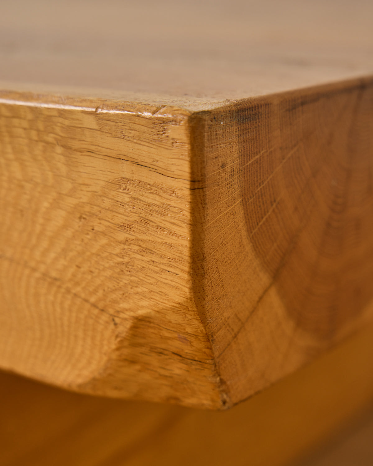 Brutalist Oak Rectangular Coffee Table