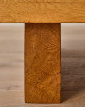 Brutalist Oak Rectangular Coffee Table