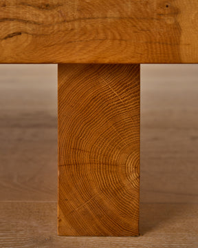 Brutalist Oak Rectangular Coffee Table