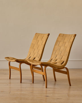 Pair of 'Eva' Beech Easy Chairs