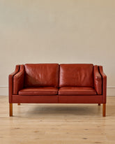 Red 2-Seater Leather Sofa - II