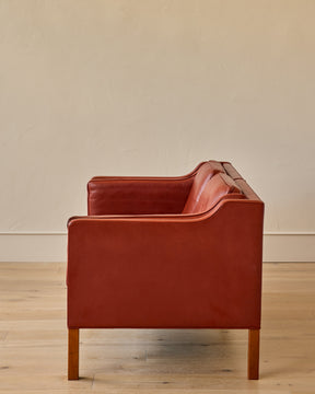 Red 2-Seater Leather Sofa - II