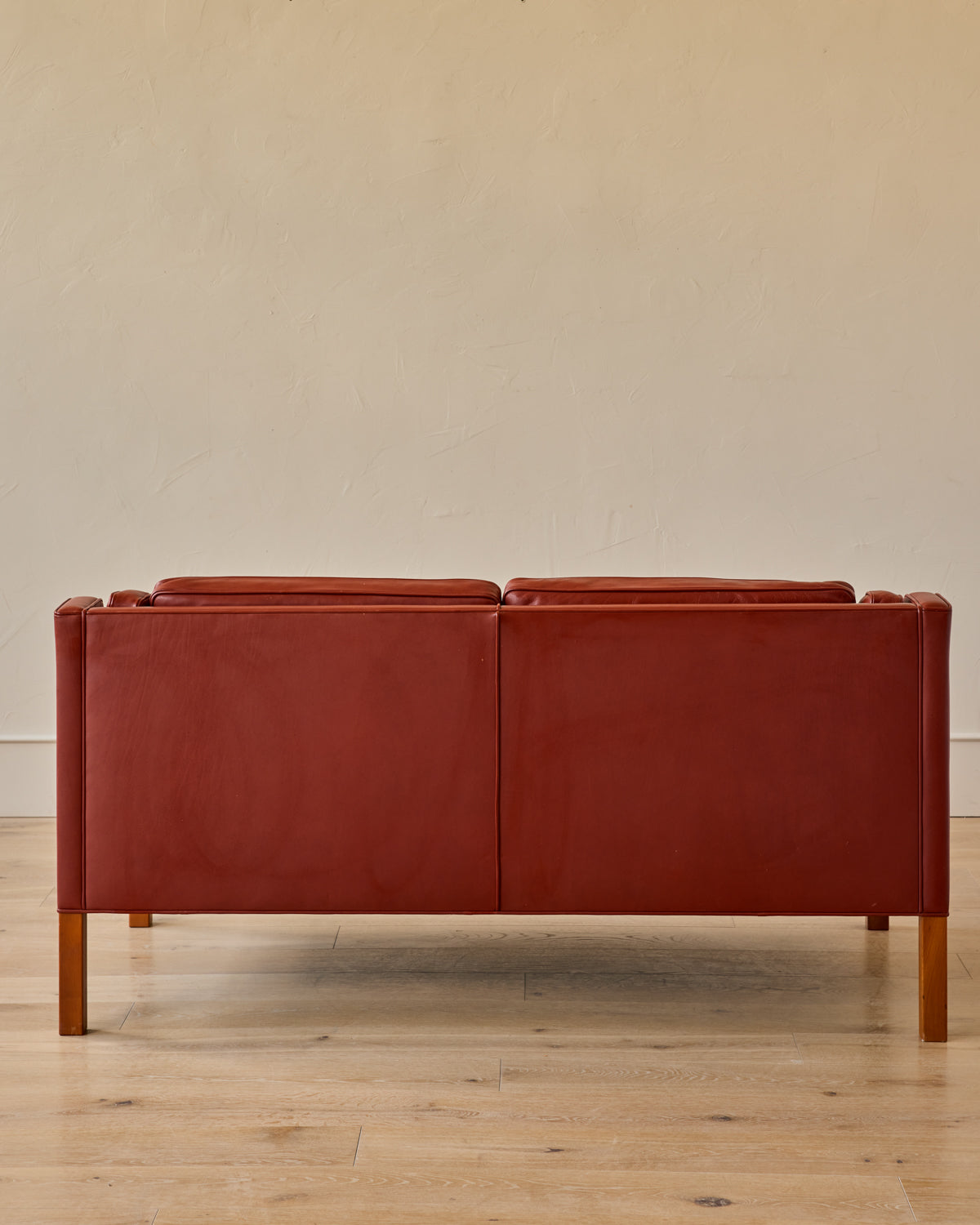 Red 2-Seater Leather Sofa - II