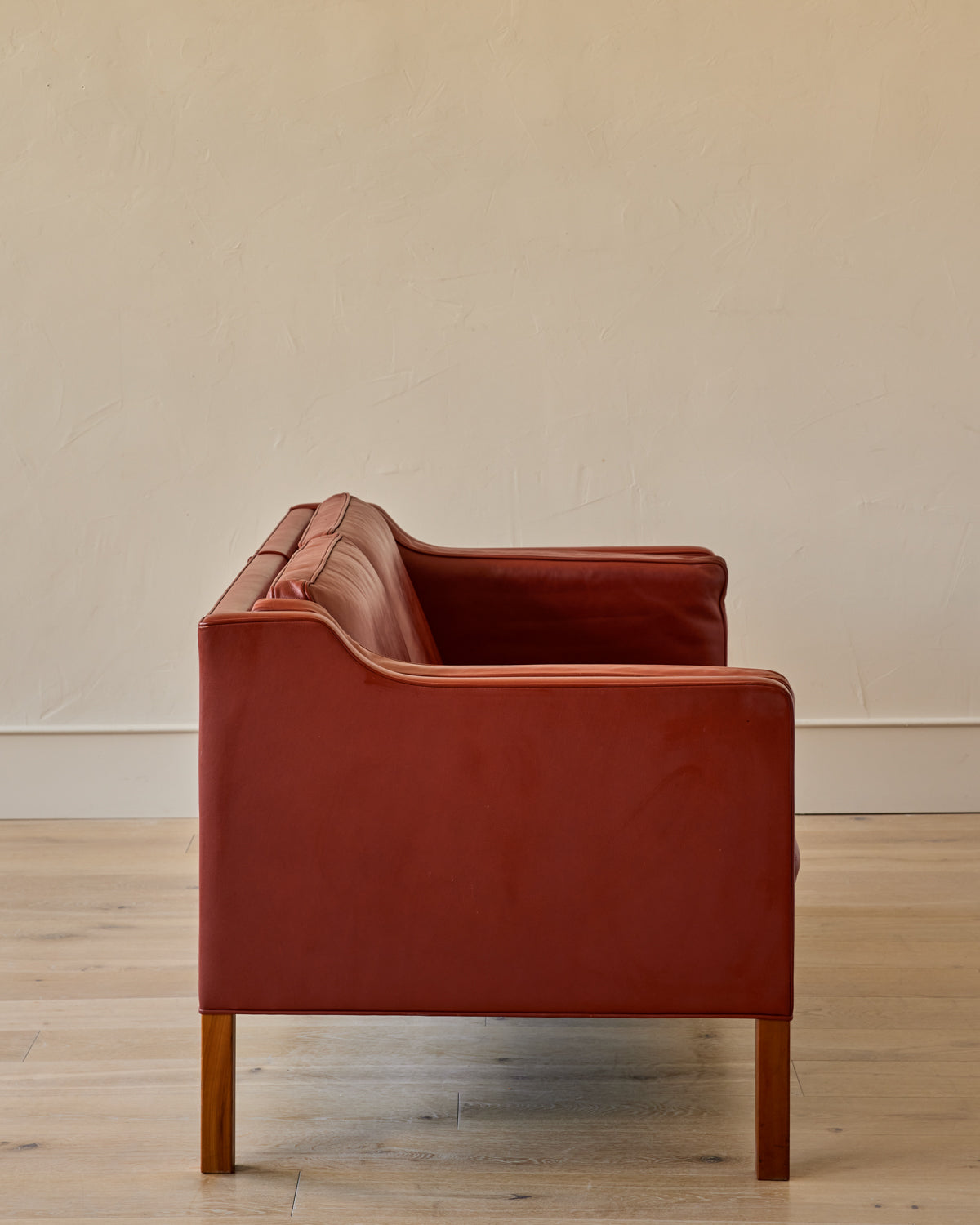 Red 2-Seater Leather Sofa - II