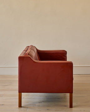 Red 2-Seater Leather Sofa - II