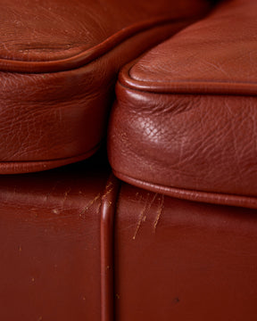 Red 2-Seater Leather Sofa - II
