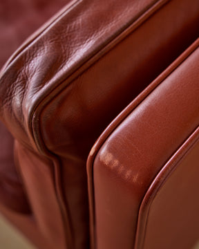 Red 2-Seater Leather Sofa - II