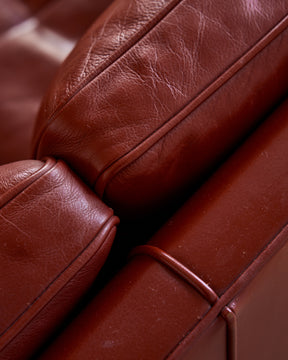 Red 2-Seater Leather Sofa - II
