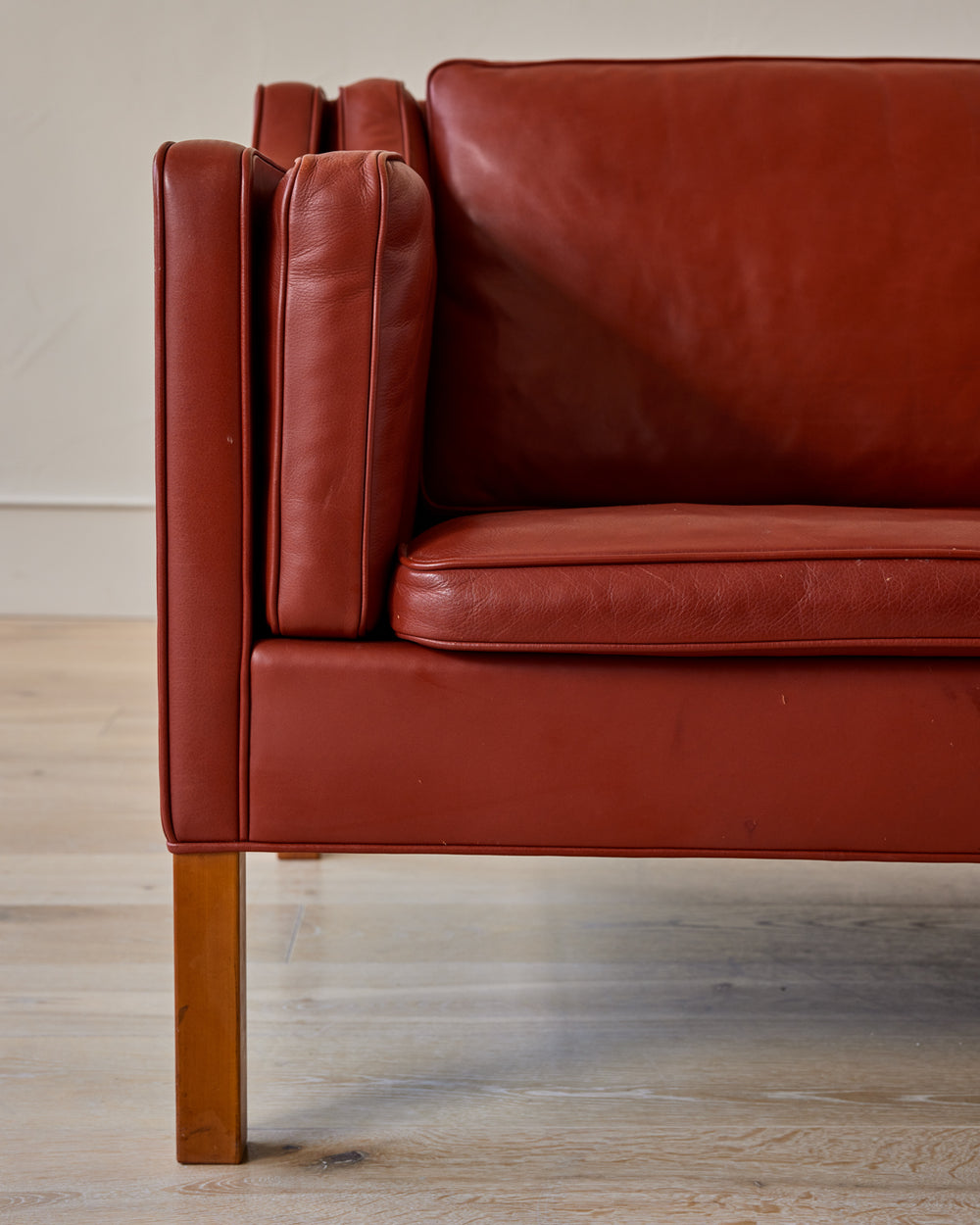 Red 2-Seater Leather Sofa - II