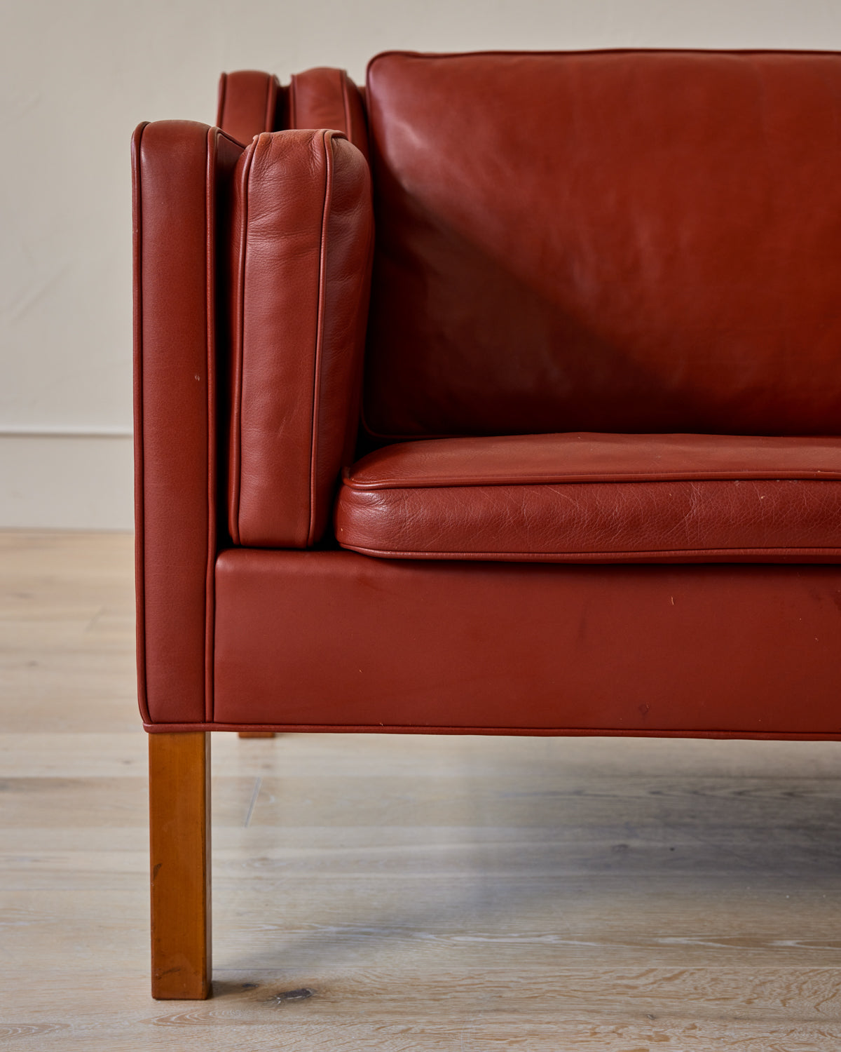 Red 2-Seater Leather Sofa - II