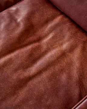 Red Leather 3-Seater Sofa