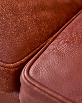Red Leather 3-Seater Sofa