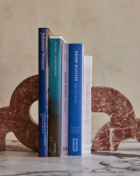 Italian Rose Marble Bookends