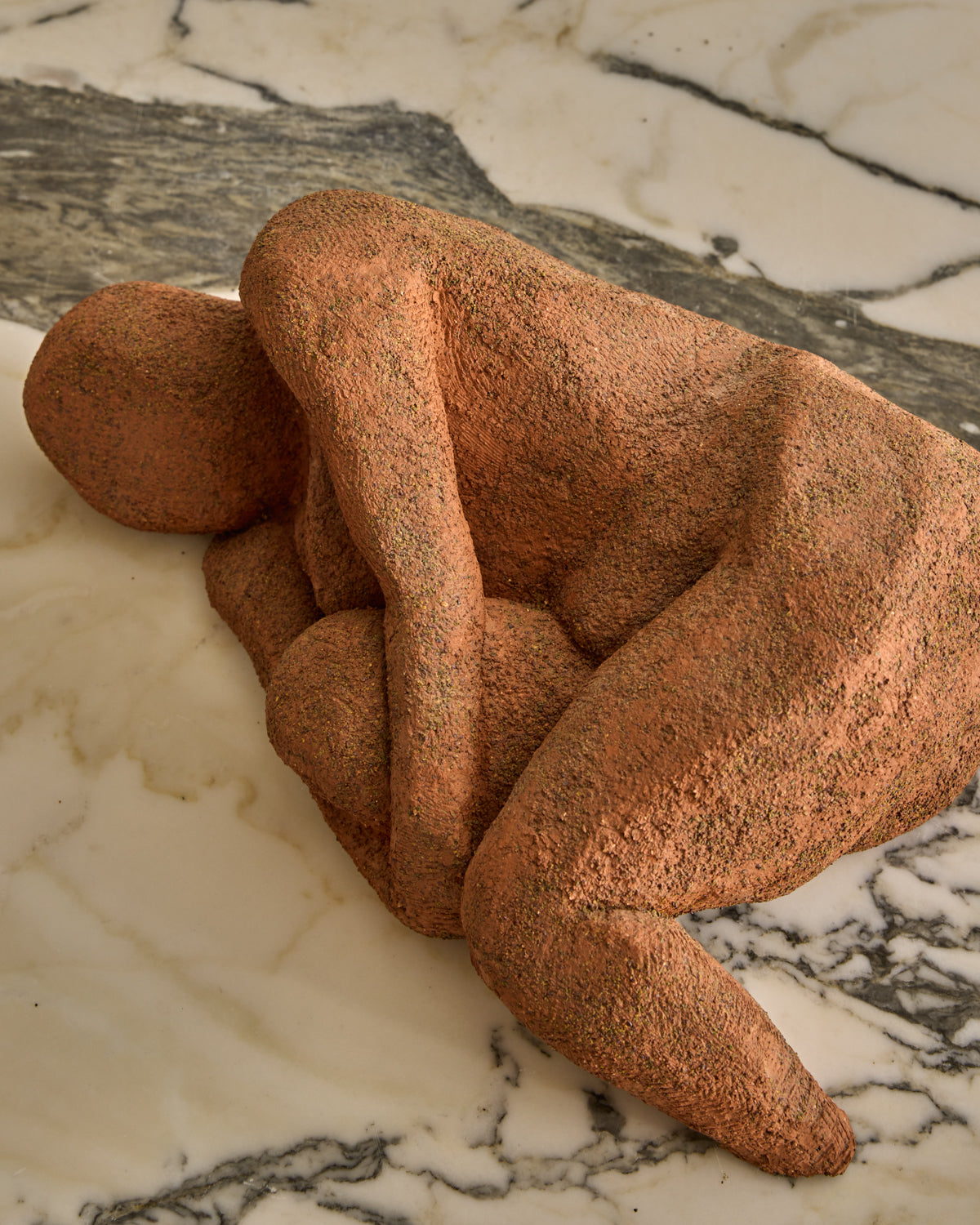 Reclined Clay Figure Sculpture