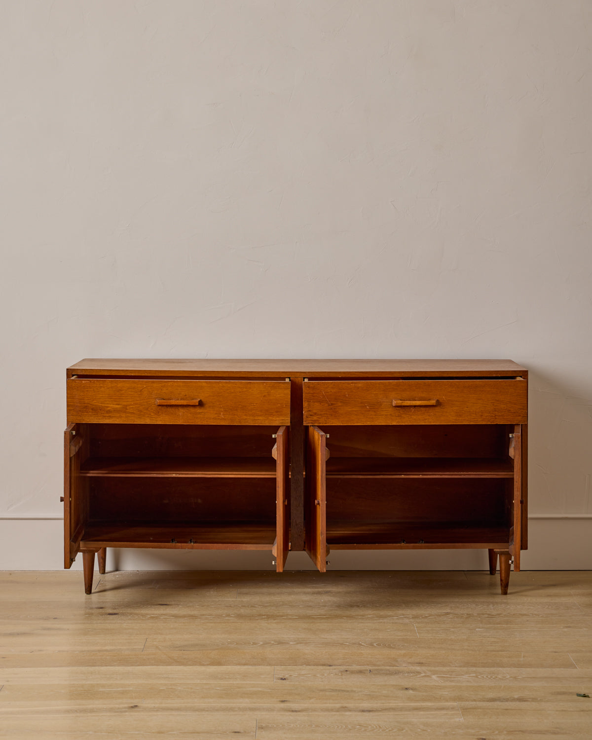 Mid-Century Fluted Walnut Sideboard
