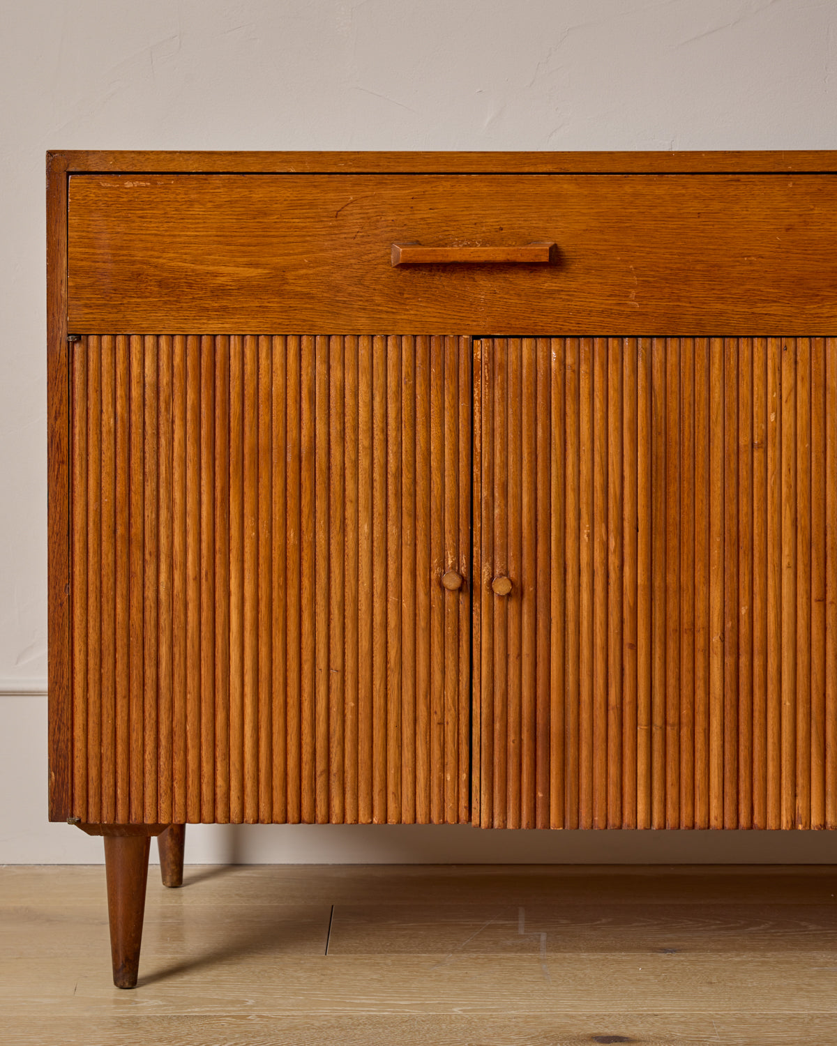 Mid-Century Fluted Walnut Sideboard