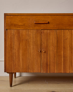 Mid-Century Fluted Walnut Sideboard