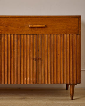Mid-Century Fluted Walnut Sideboard