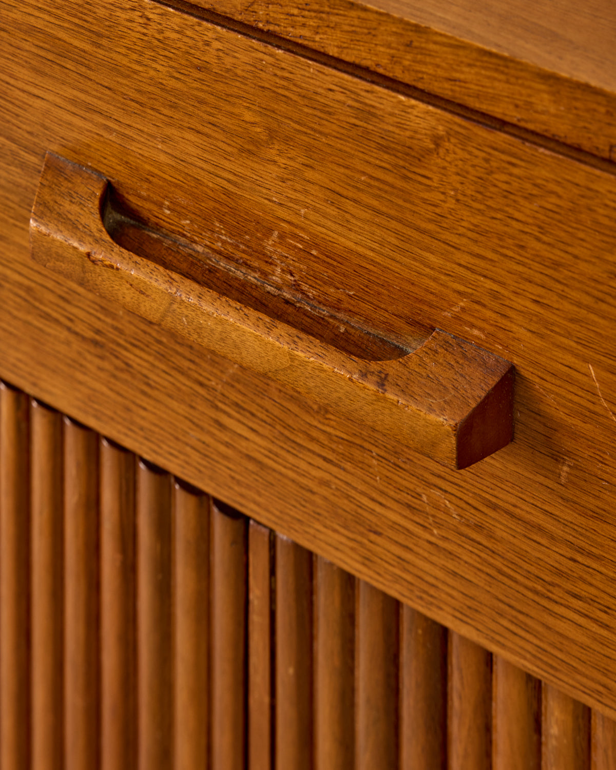 Mid-Century Fluted Walnut Sideboard