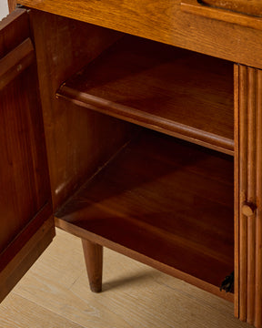 Mid-Century Fluted Walnut Sideboard
