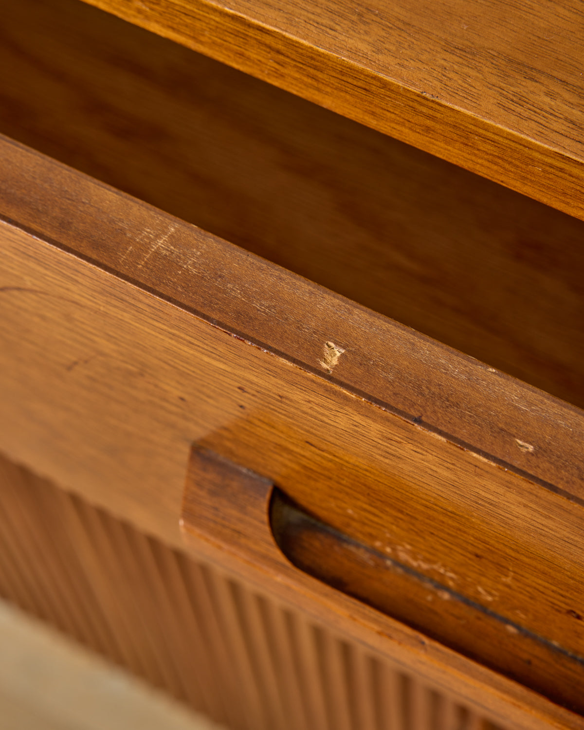 Mid-Century Fluted Walnut Sideboard