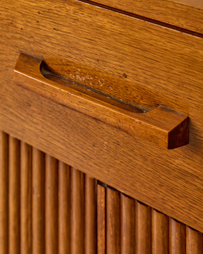 Mid-Century Fluted Walnut Sideboard