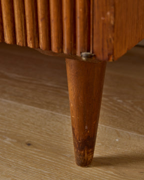 Mid-Century Fluted Walnut Sideboard