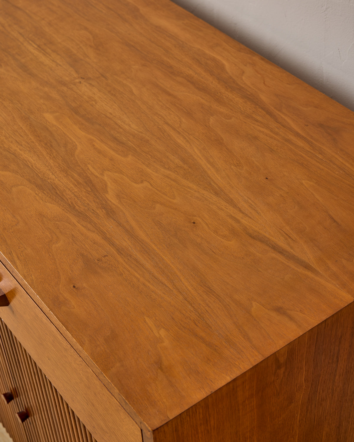 Mid-Century Fluted Walnut Sideboard
