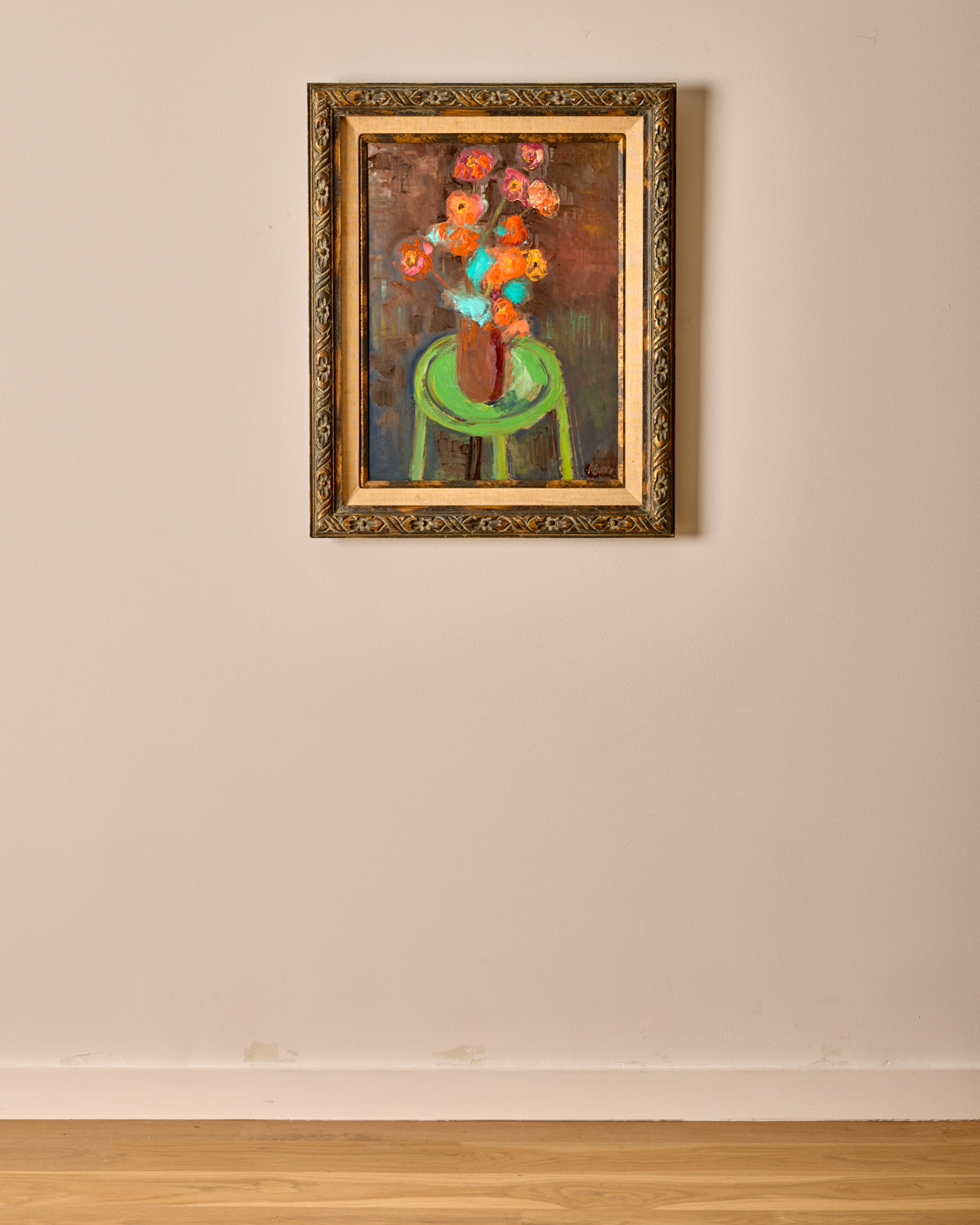 Bouquet on Green Stool