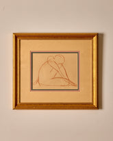 Seated Figure Study in Sanguine