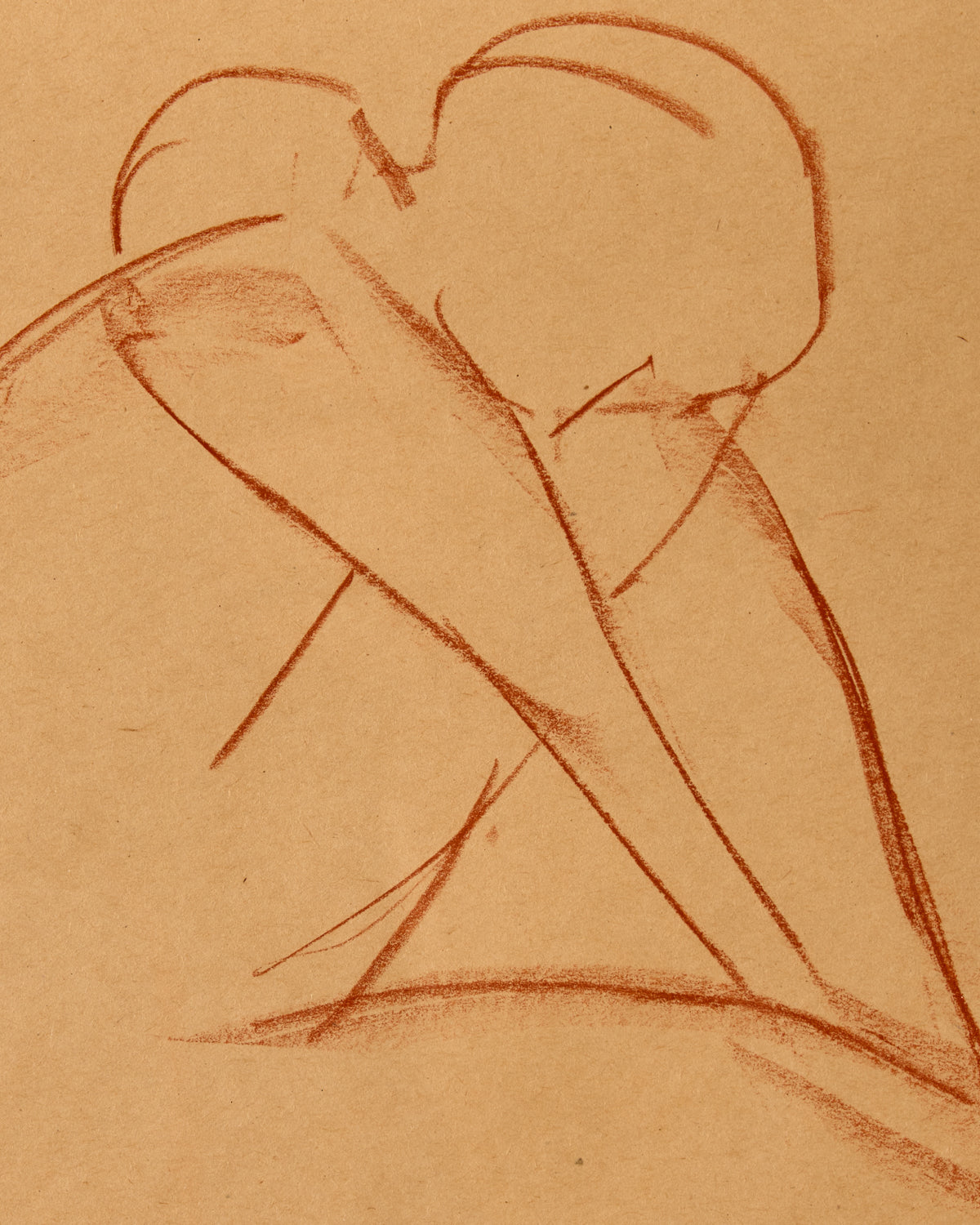 Seated Figure Study in Sanguine